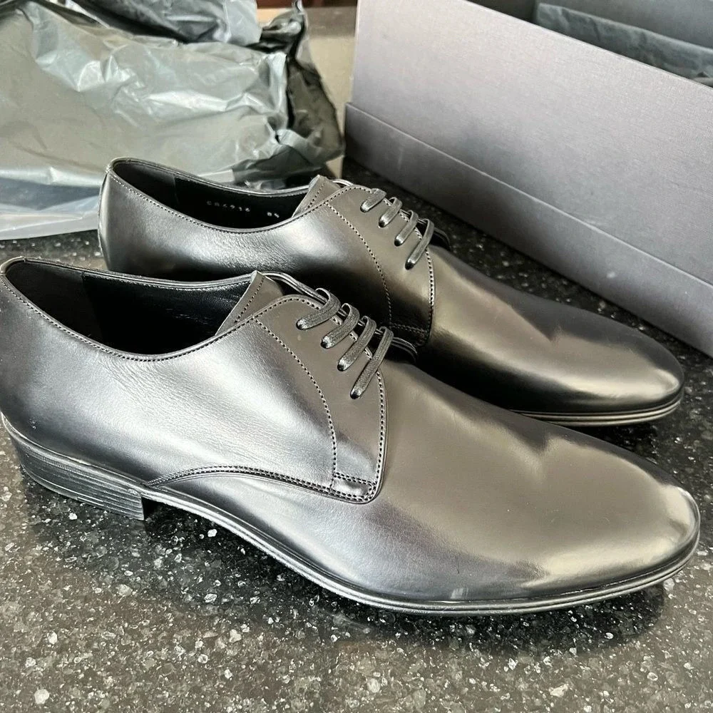 New Dolce & Gabbana Black‎ Leather Derby size 5 authentic Oxford